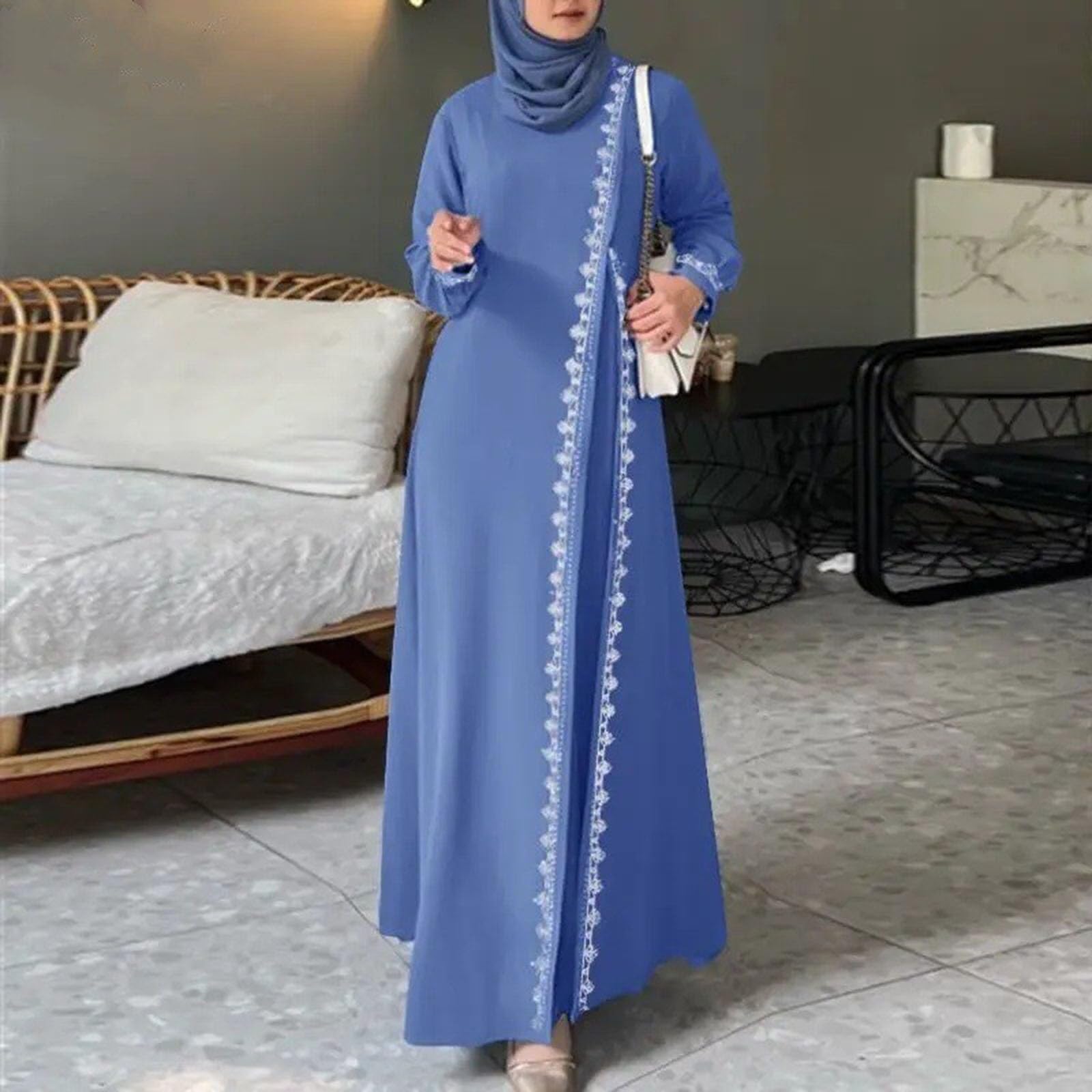 Générique Robe Marocaine Africaine Djellaba Femme Ete Mi Longue Fluide Caftan De Priere Musulmane Burkini Tenue Indienne Pour Abaya Dubai Luxe Marocain Ensemble Soirée Grande Taille Hijab Sari Indien