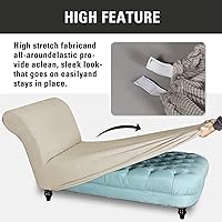 Vista 4 de Funda para tumbona sin brazos, funda elástica para sofá con tela jacquard suave, fundas de sofá impermeables y lavables, para sala de estar