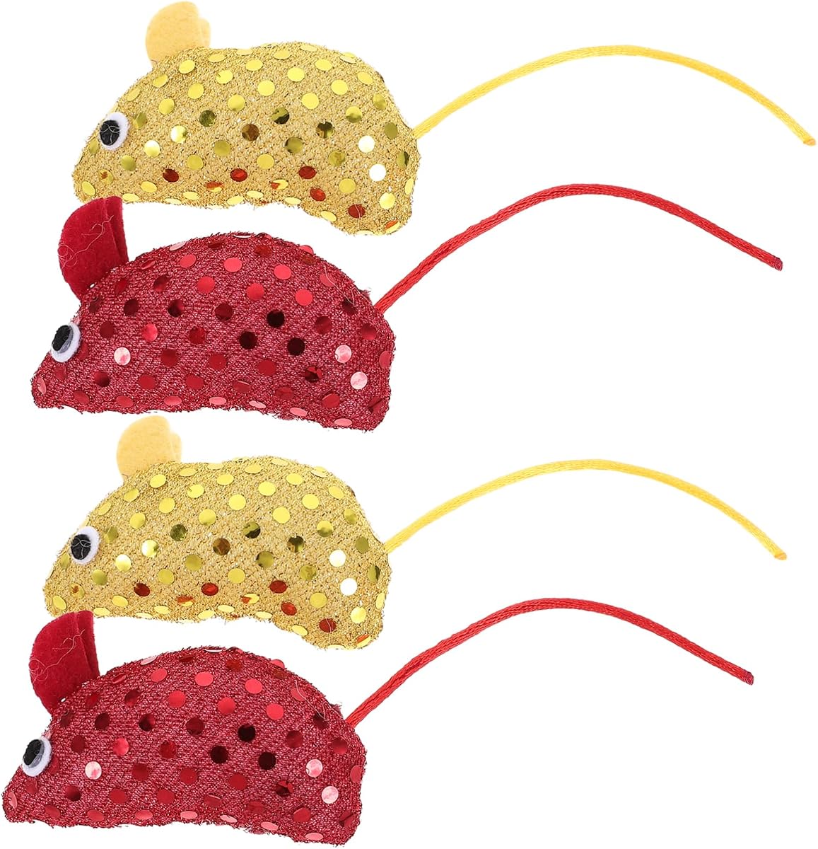 4 Piezas de Ratón Interactivo para Masticar para Gatos, Suave y Brillante, para Gatitos de Interior, Alivio para la dentición y el aburrimiento, Juego Divertido y Ejercicio para Gatos y Ratones