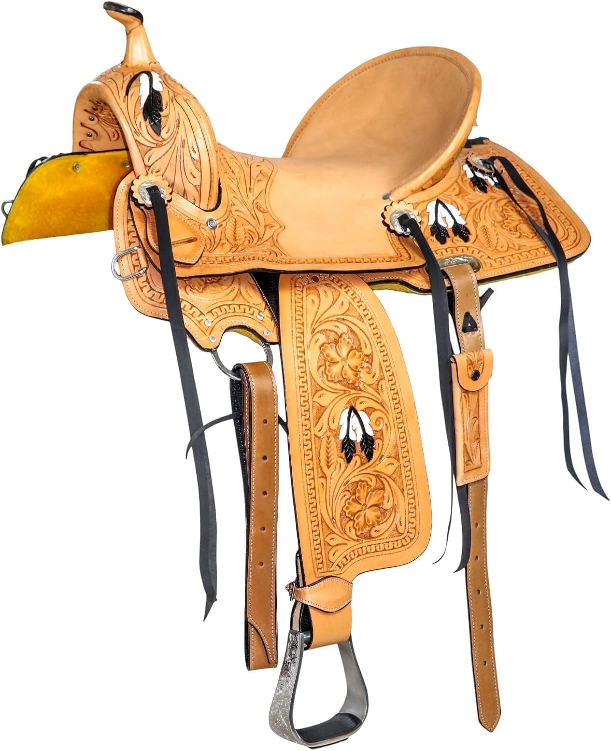 American Western Horse Saddle – Hand Tooled Leather Flex Tree Trail & Barrel Racing Saddle | Durable Equestrian Tack for Adult & Youth Manufacturing from India