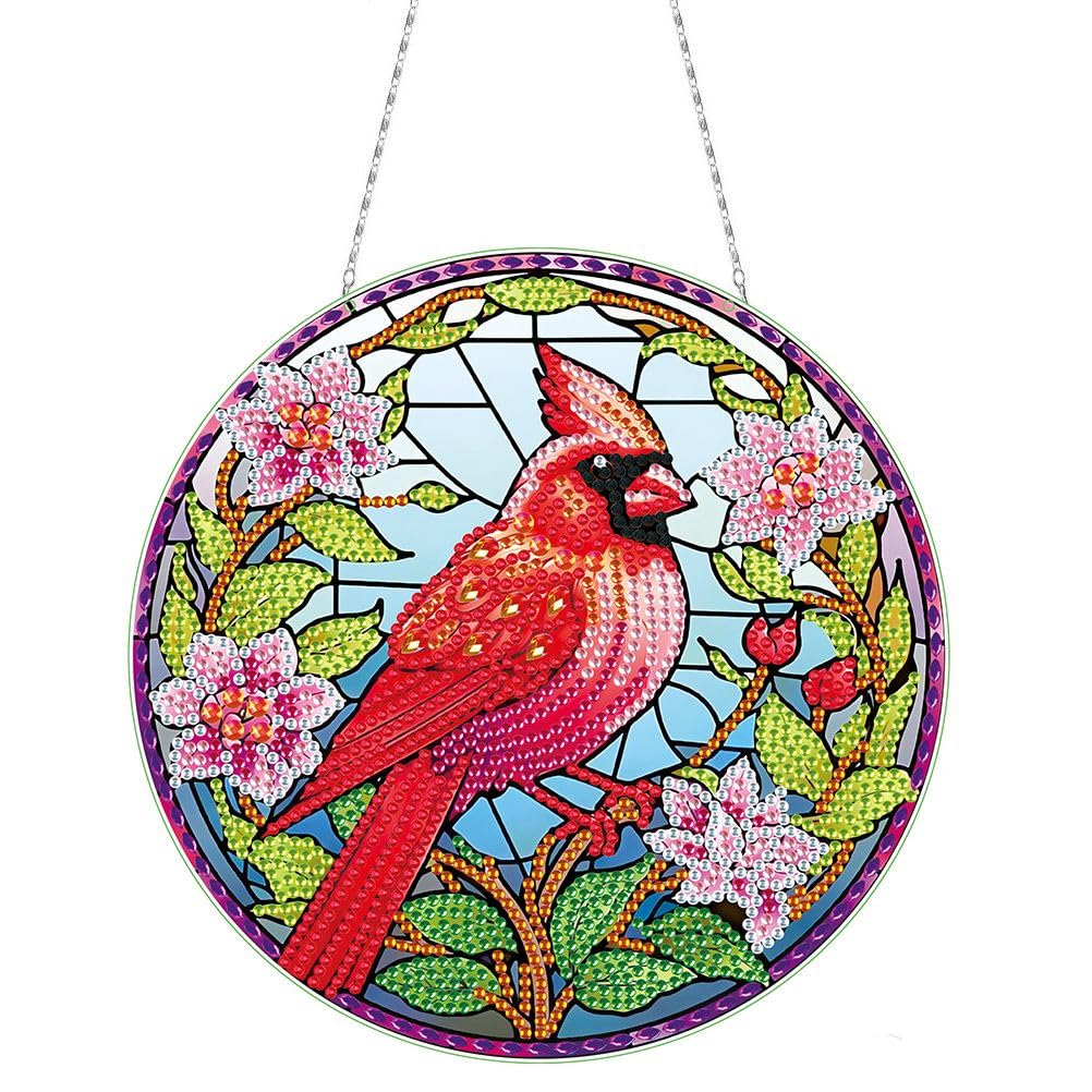 RICUVED 5D Oiseaux Diamant Peinture Pendentif,Animaux Diamond Painting Ornements Kits Special Shaped Diamond Painting Pendentif DIY Peinture Diamant Pendentif Avec Chaîne Décoration Pour Fenêtre