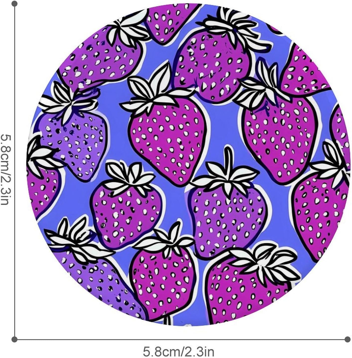 Strawberry Purple Variation Brooch Pins Fashion Tin Plate Badge Pin Gifts Round