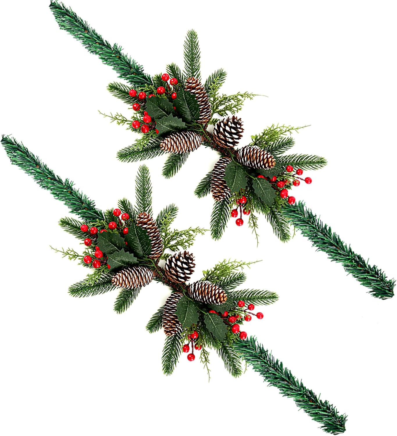 2 Pcs Christmas Mailbox Swag Decorations Christmas Swag Mail Box with Pine Collection Artificial Xmas Mail Box Pine for Holiday Party Door Wall Hanging Indoor Outdoor Home Decor