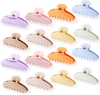 16 Pcs Hair Claw Clips Bulk for Women, 4.33 Inch, Light Color | Large Acrylic Hair Claw Clips Bulk for Women Christmas Gift Cute Hair Accessories Non-slip Hold Claw Clips for Thick Thin