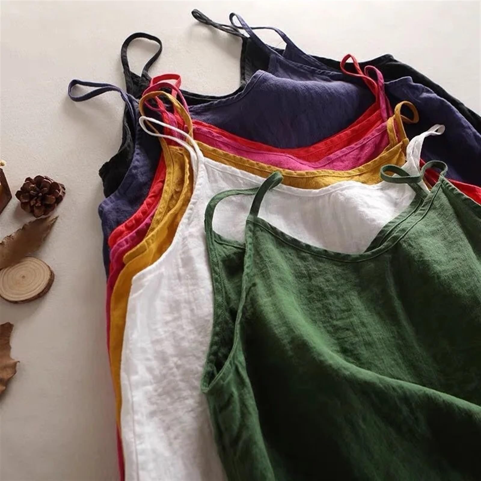 Camisola delgada y suelta para mujer, chaleco sin mangas con cuello en V, camiseta casual de verano, diseño simple a juego