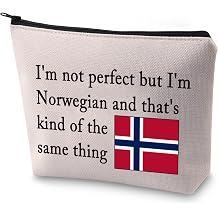 BLUPARK Norwegian Gift Norway Flag Cosmetic Bag for for Norwegian Women Im Norwegian