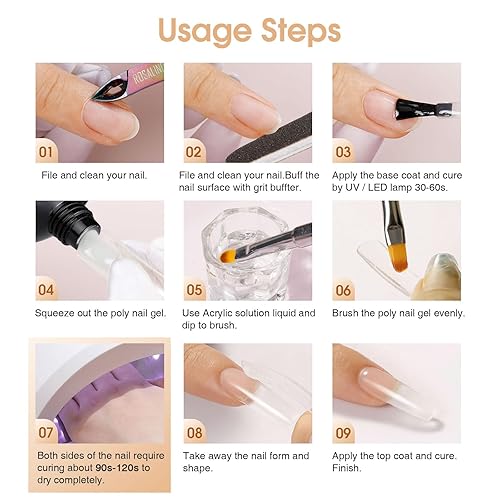 Vista 36 de ROSALIND Gel de extensión transparente, 2 piezas de 1 onza/1.0 fl oz kit de gel de uñas transparente constructor transparente, tubo de polietileno