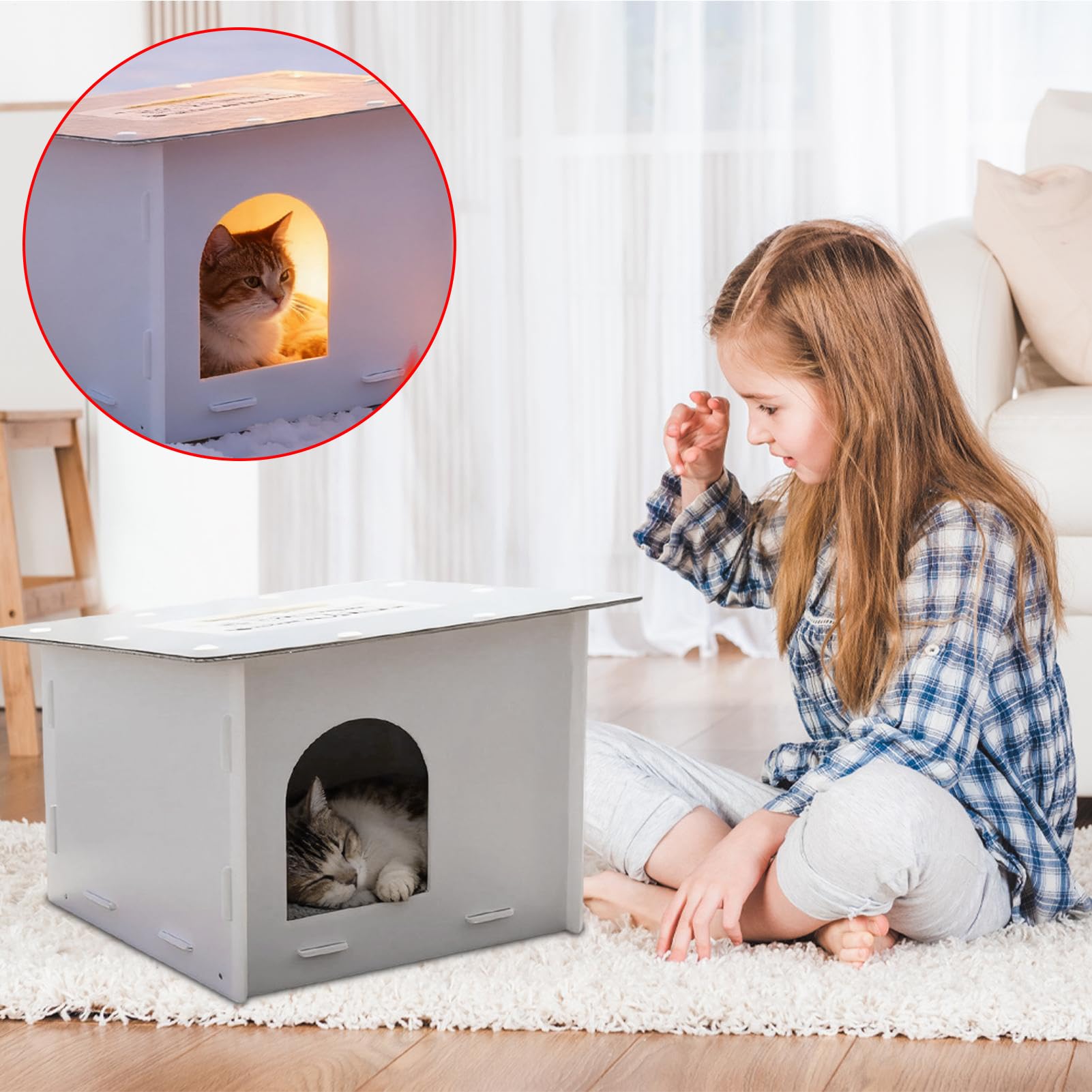 Casetta Per Gatti Da Esterno Antivento E Impermeabile Tana Per Cuccioli Di | Rifugio Caldo Per Animali Domestici Per Inverno Per Giardino Cortile Portico Prato E Giardino Posteriore