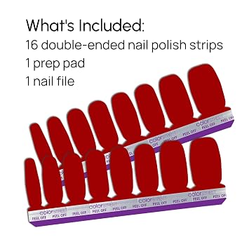 Color Street Nail Strips - Beijing Beauty Classic Red, Creme Finish, 16 Double-Ended Strips for Easy, Long-Lasting Manicures, Ideal for Everyday Wear, Quick Application, Stylish, Effortless Nails.