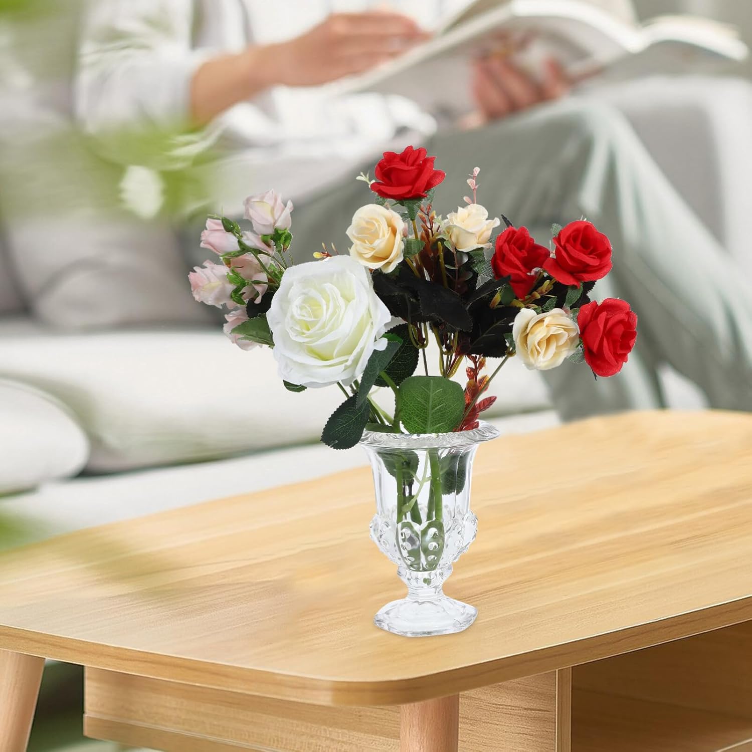 Luxshiny European Glass Vase Decorative Urn Vase Base Design for Wedding Centerpieces Home Decor Party Flower Arrangements Stunning Craftsmanship