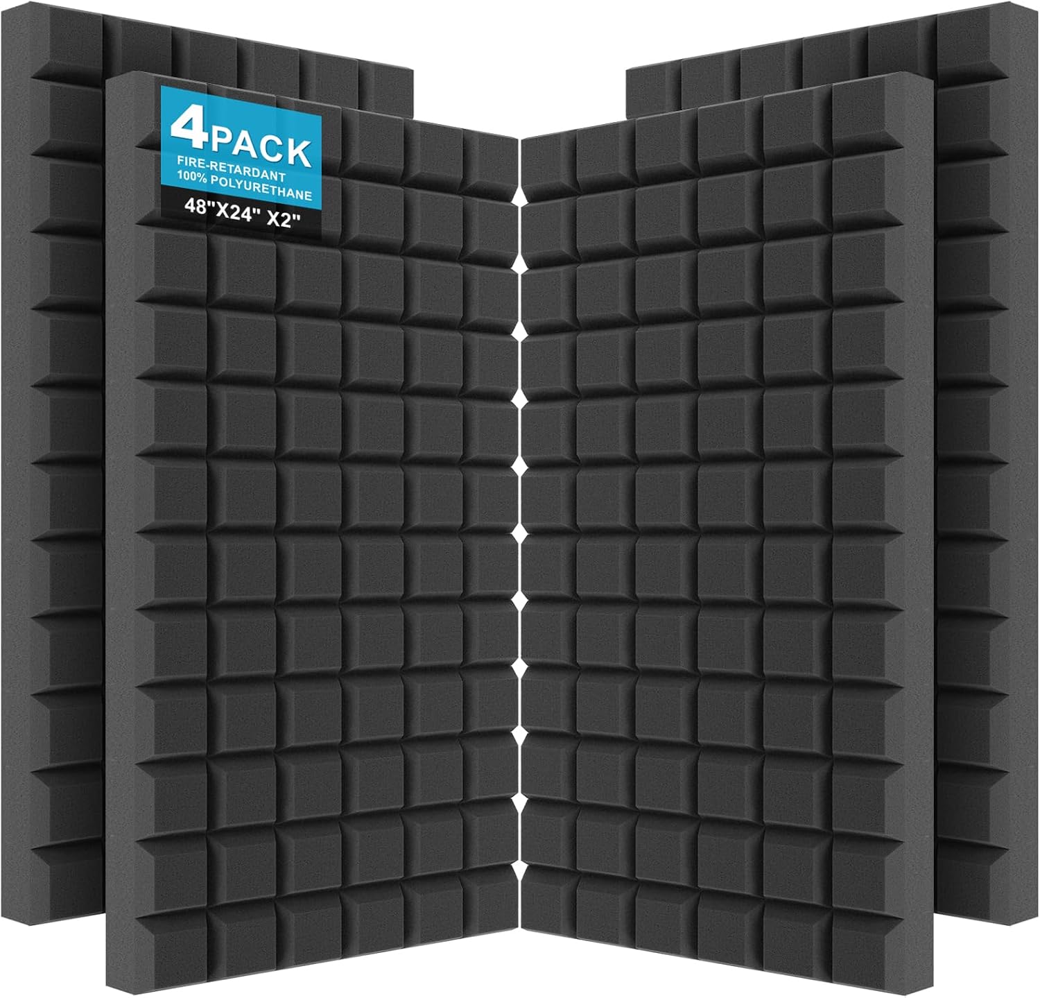 JBER 4 Pack Paneles Acústicos de Espuma, 9 Bloques para Aislamiento Sonoro miniatura 1