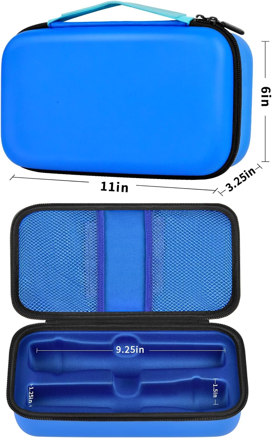 Wireless Microphone Case Compatible with JBL Wireless Two Microphone System, Handheld Dual Mic Travel Bag for Singing or Karaoke for Receivers, Adapters, AA Batteries - Image 4