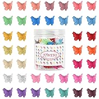 Vista 10 de 50 accesorios para el cabello de mariposa de Tiweio pequeños, pequeños clips de garra de los años 90 para mujeres y niñas, 12 colores degradados 12