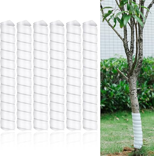 Thyle Protector de tronco de árbol, 6 unidades de plástico en espiral para proteger árboles jóvenes corteza de ciervos, conejos, gatos, animales,