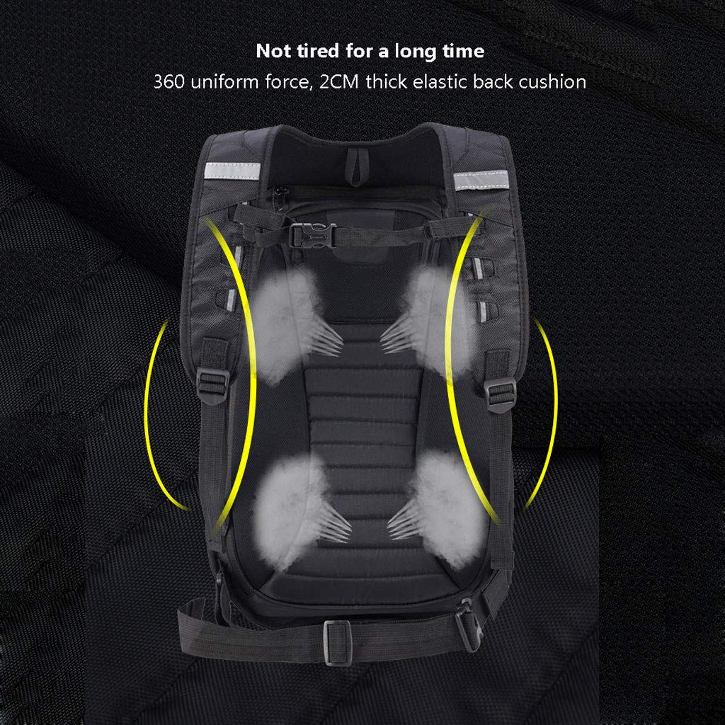 Mochila Multifuncional para Moto Mochila Rígida Equipaje Mochila De La Motocicleta De La Fibra De Carbono, Bolso De Ciclo, Bolso Duro Impermeable De La Locomotora (38x37x56cm)