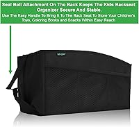 Vista 4 de Lebogner Organizador de coche de lujo, organizador de asiento delantero y trasero, 4 interiores, 6 bolsillos exteriores, diseño fácil de plegar