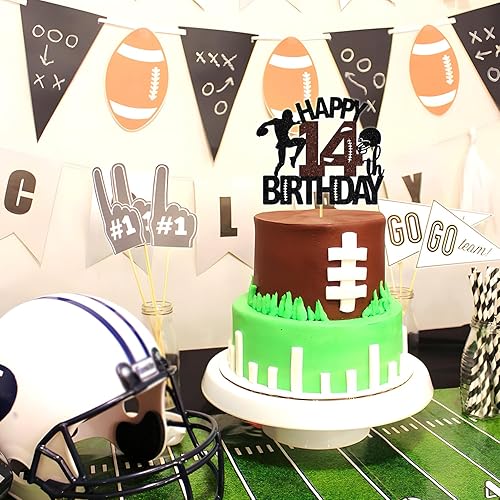 Miniatura 10 de Decoración para tartas de fútbol americano de 10 años, decoración de fiesta de cumpleaños de 10 años para niño