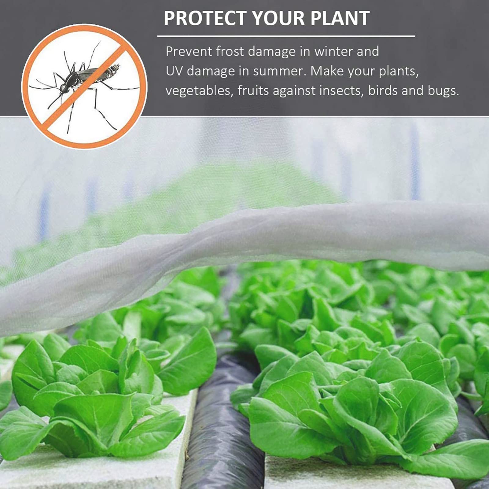Rete per insetti a maglie strette， Garden Netting To Cover Vegetables Fruits Flowers From Animals Insects