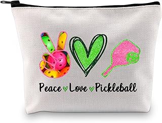 Pickleball Makeup Bag Pickleball Player Gift Pickleball Lover Gifts For Women Peace Love Pickleball Cosmetic Bag (Peace Love Pickleball)