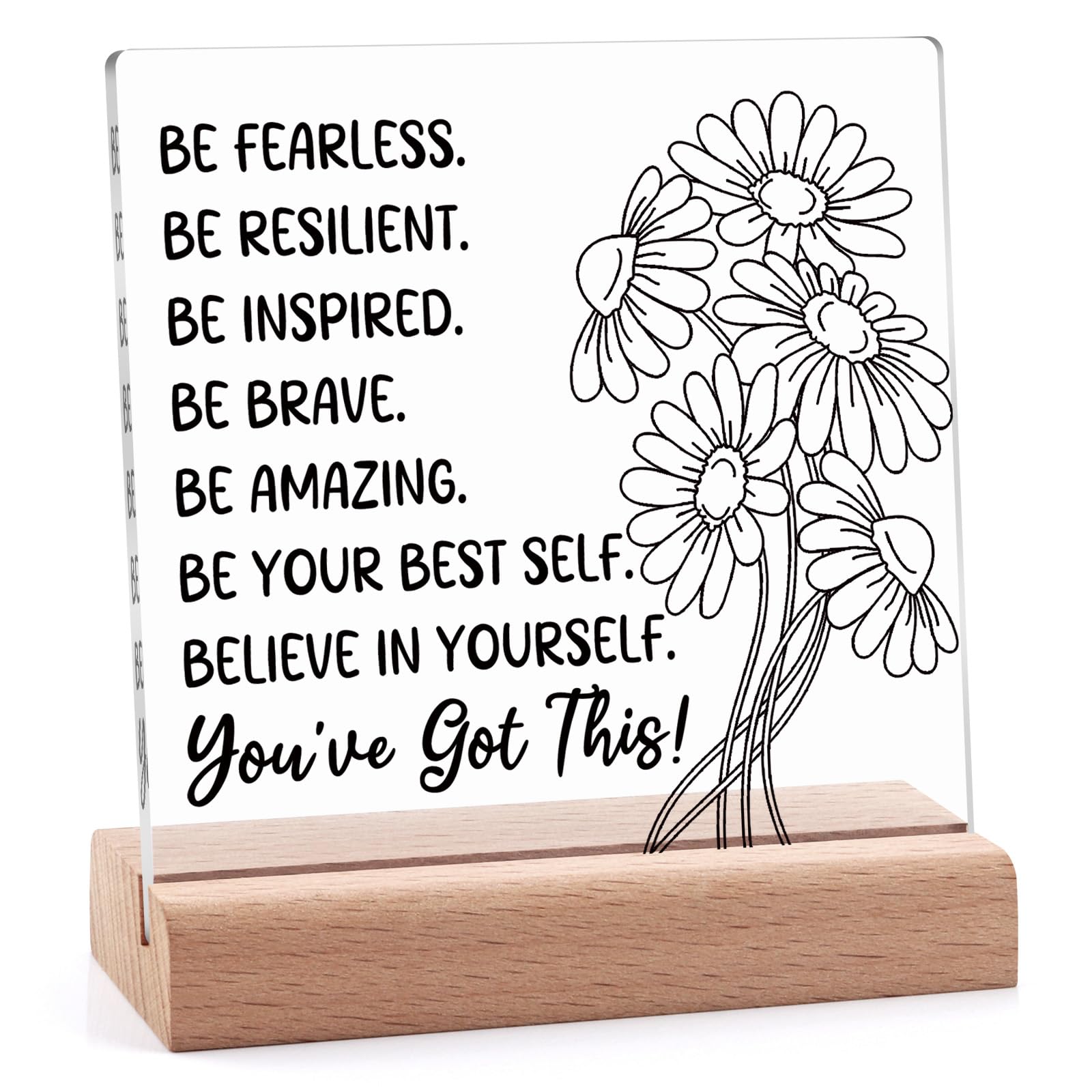 Inspirational Motivational Gifts Mental Health Gifts Desk Decorative Sign Encouragement Gift for Coworkers Job Promotion Farewell Gift for Colleague Friends Employee Team Acrylic Plaque with Stand