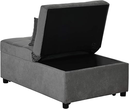 Miniatura 6 de Sofá cama otomano plegable y cómodo mejorado, muebles multifuncionales que ahorran espacio con elegante diseño gris claro, perfecto para sala de