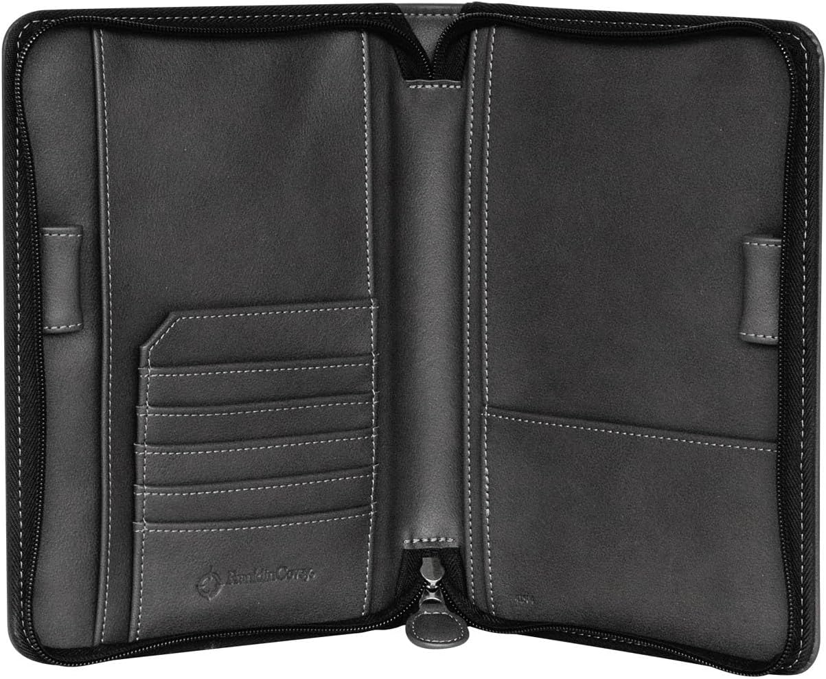 FranklinCovey - Brighton Cover for Wire-Bound FranklinCovey Planners | Simulated Leather - Zipper Closure (Classic, Slate)