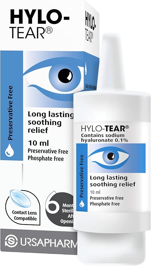HYLO Tear Preservative Free Eyedrops Sodium Hyluronate 0.1 Eye Drops to Lubricate Dry Eyes