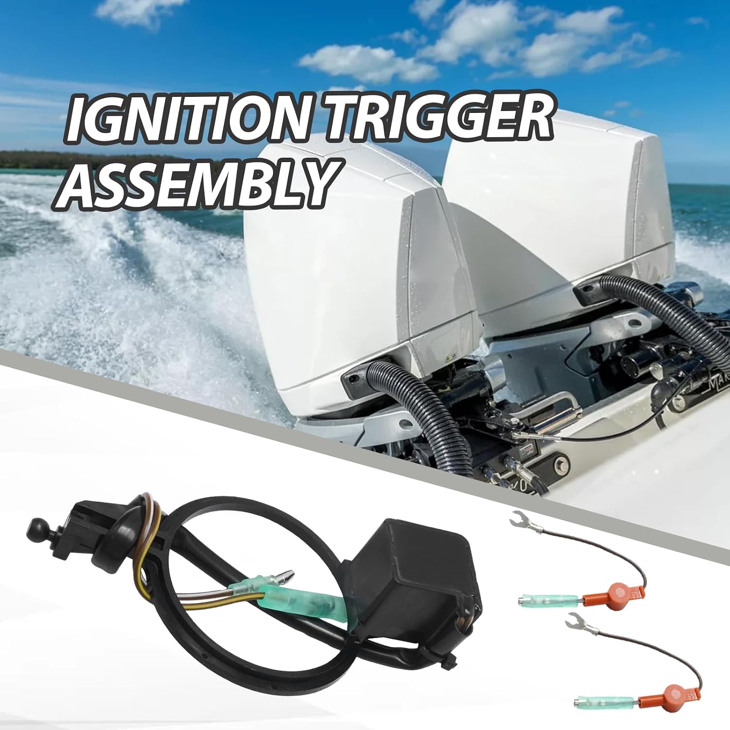 98450A10 Ignition Trigger Assembly, Replacement for Mercury Outboard Motors 6HP 9.9HP 15HP 20HP and 25HP 2-Stroke 1979-1999, Replaces 98450A5