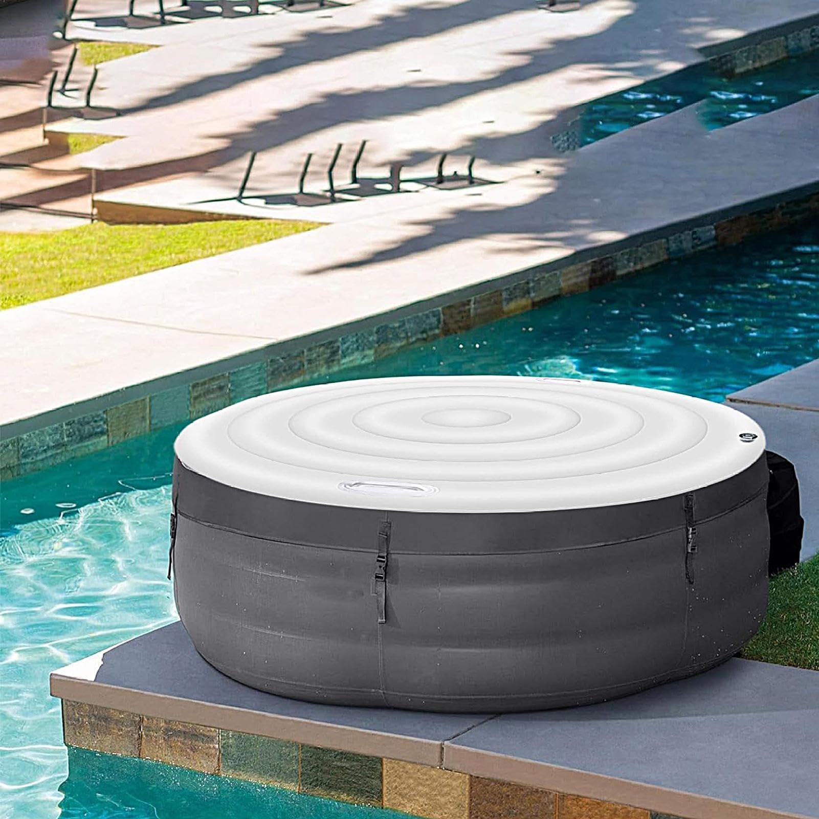 Copertura di protezione per spa gonfiabile, con manico, parti di ricambio gonfiabili, copertura spa impermeabile 158 centimetri | All'aperto Patio Giardino Posteriore Cortile Piscina Spa Viaggi