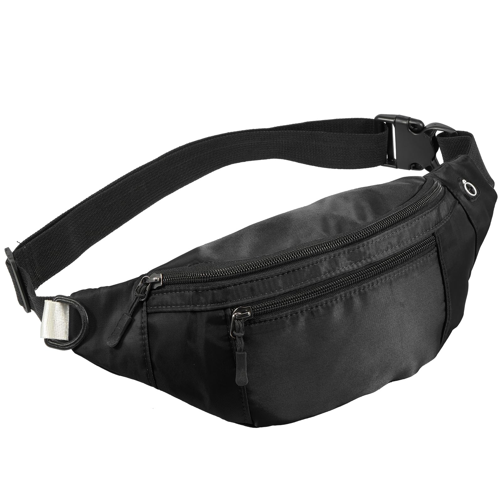 Bum Bag Crossbody Fanny Pack for Ladies Men Women Oxford Cloth Waterproof Waist Bag with Hidden Zipper Pockets Adjustable Strap for Sport Running Hiking Jogging Travel(Black)