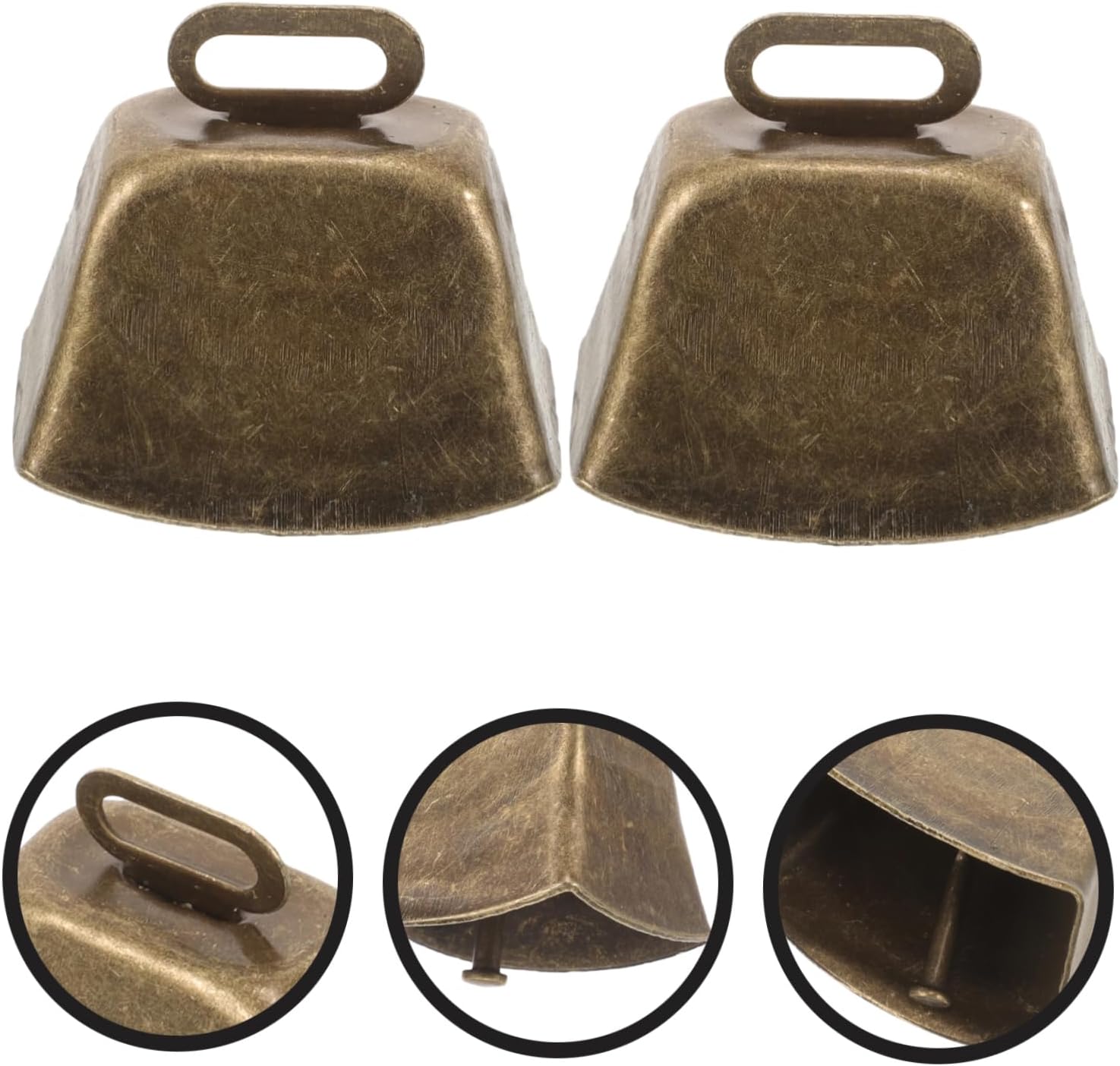 6pcs Vintage Metal Cow Horse Sheep Bells Loud Bells for Livestock Decorative Craft for Wind Chimes Copper Design Antique Bronze Finish