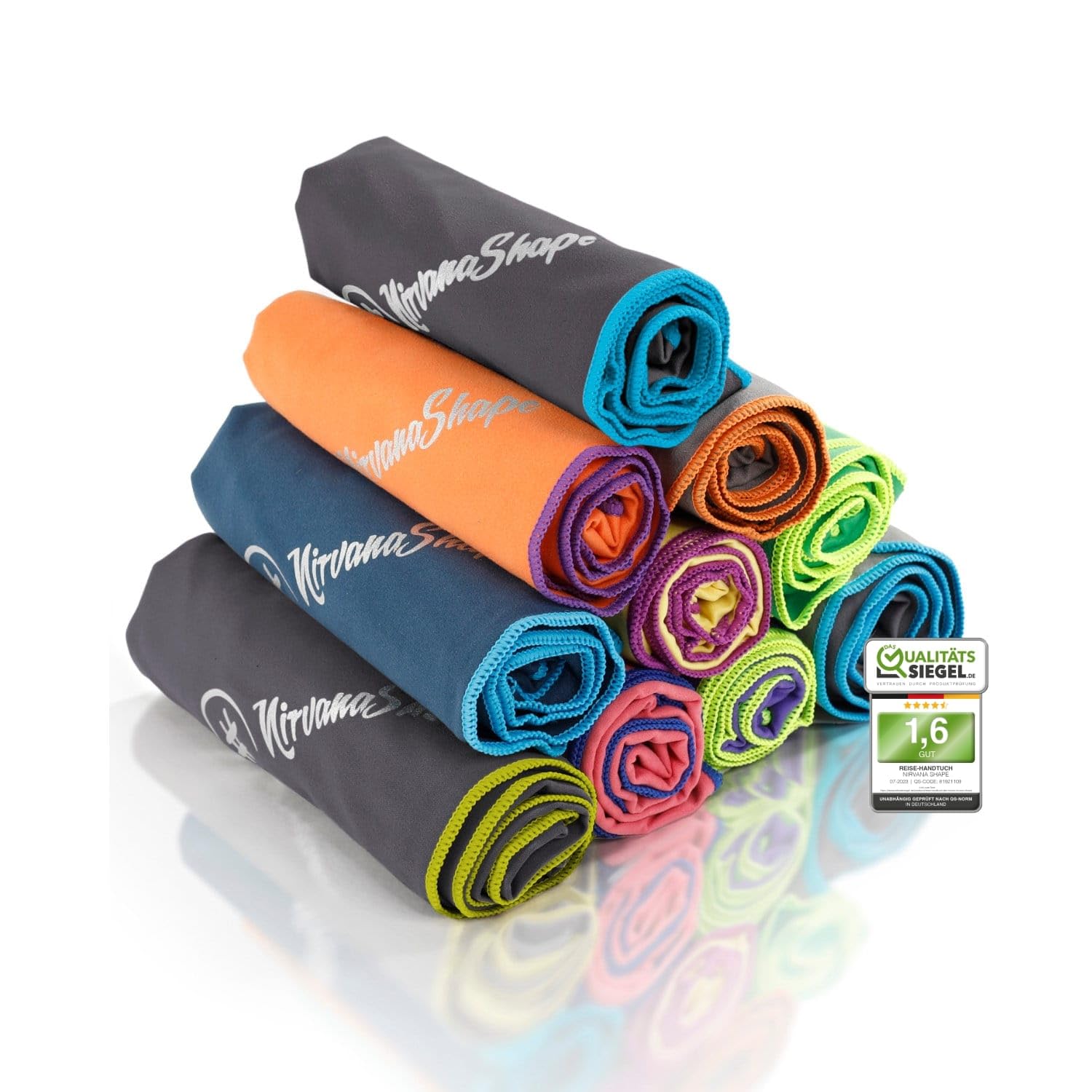 NirvanaShape Mikrofaser Handtuch - Reisehandtuch, Badetuch für Urlauber - kompakte, schnelltrocknende Microfaser Handtücher als Strandtuch, Sporthandtuch - für Reisen, Camping, Sport - 100 x 50 cm