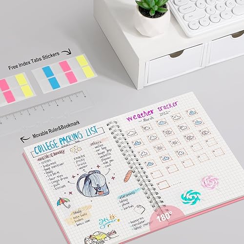 Vista 95 de AHGXG Diario de puntos y viñetas – Cuaderno de espiral de cuadrícula de puntos de 8.5 x 11 pulgadas, cuaderno de puntos grande A4, papel grueso
