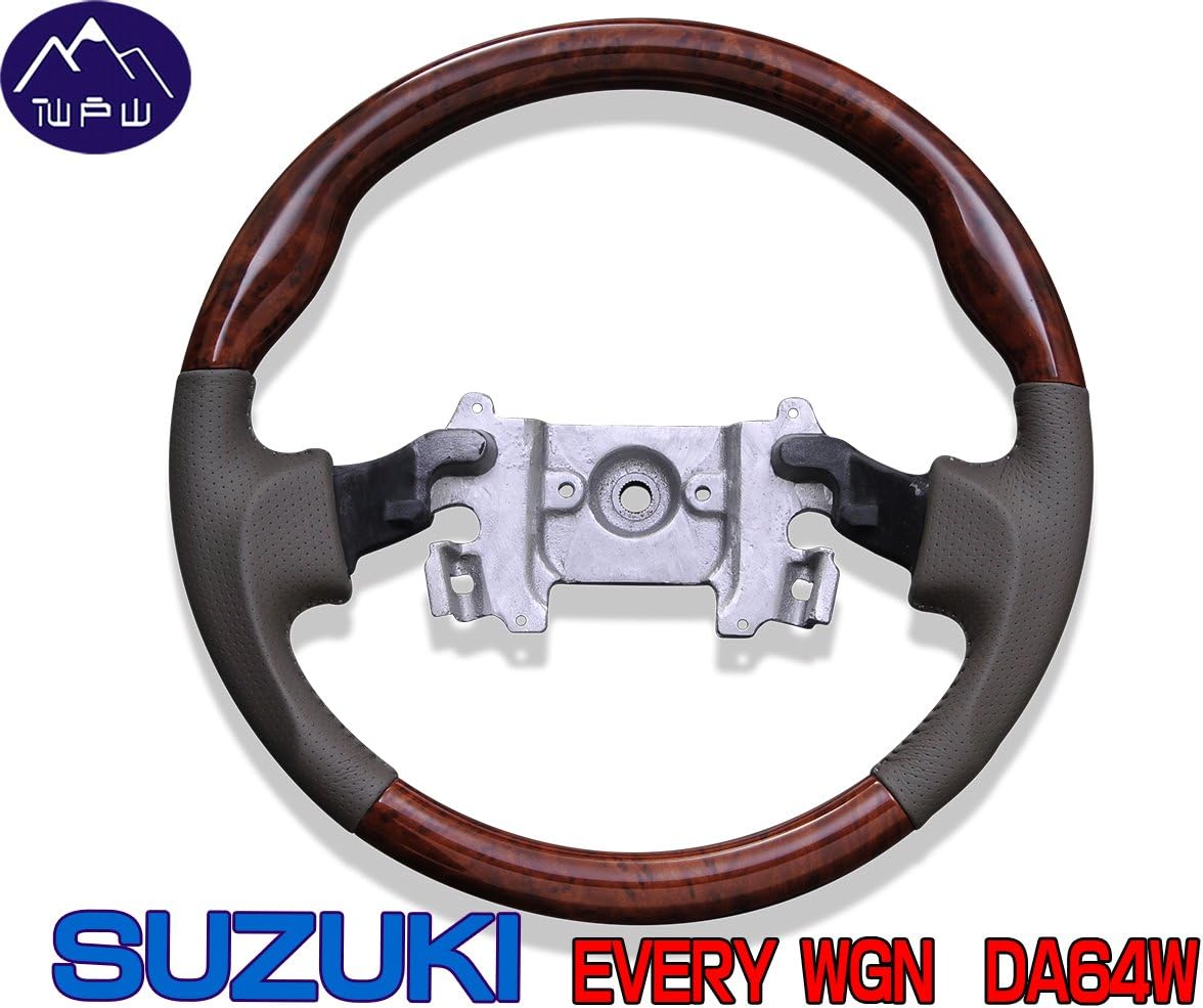 仙戸山 fairyland ステアリング エブリイ ワゴンDA64W スズキ 車種専用/純正交換 ハンドル ガングリップ 茶木目調