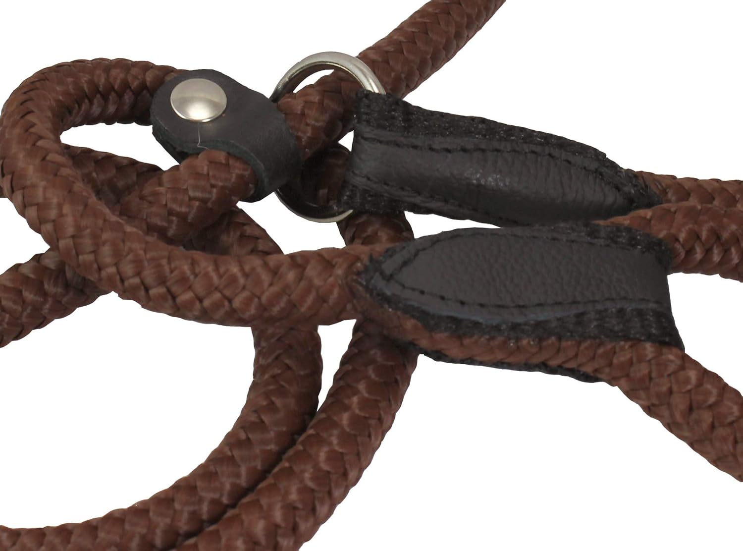 Dogs My Love Nylon Rope Slip Dog Lead Adjustable Collar and Leash 6ft Long (Large: 0.4" (10mm), Black)