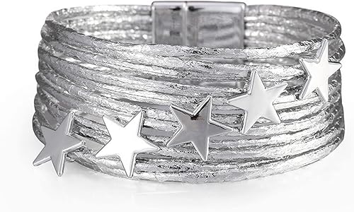 Miniatura 2 de Pulseras con dije para mujer, juego de pulseras de cuero para hombres y niñas, pulsera de cierre magnético para mujeres, joyas, pulseras bohemias,