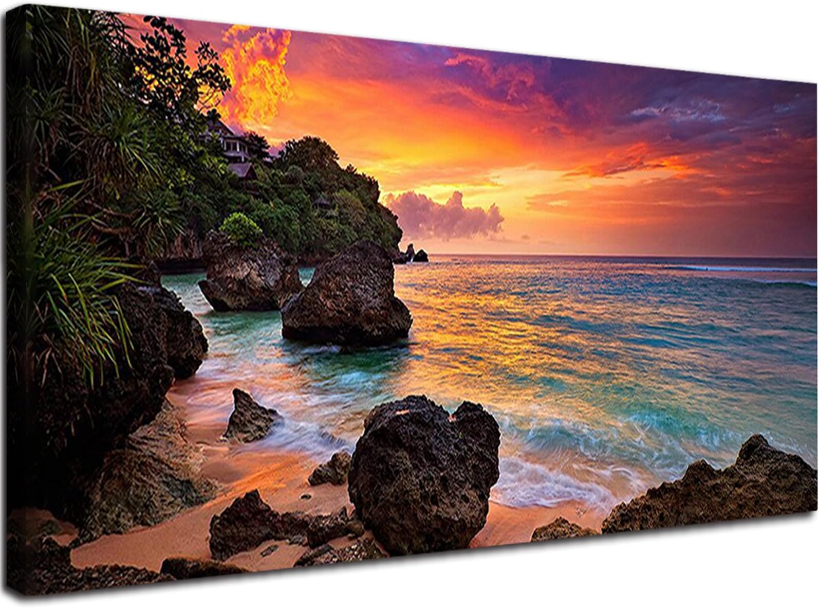 JATOK Large Diamond Painting Kits for Adults (35.5x15.7in), Seaside Sunrise Full Round Drill Diamond Arts, Paint by Diamonds Kits Craft Canvas Perfect for Home Wall Decoration and Relaxation