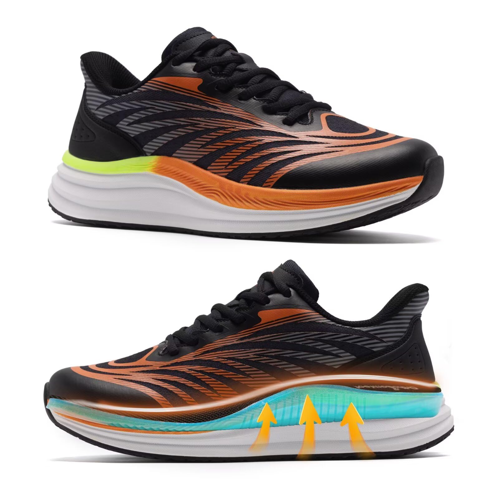 OrthoComfoot Mens Orthopedic Plantar Fasciitis Sneakers Comfortable High Arch Support Running Shoes for Walking Lightweight Casual Tennis Shoes