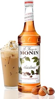 Monin - Hazelnut Syrup, Nutty Taste of Caramelized Hazelnut, Natural Flavors, Great for Mochas, Lattes, Smoothies, Shakes, and Cocktails, Non-GMO, Gluten-Free (750 ml)