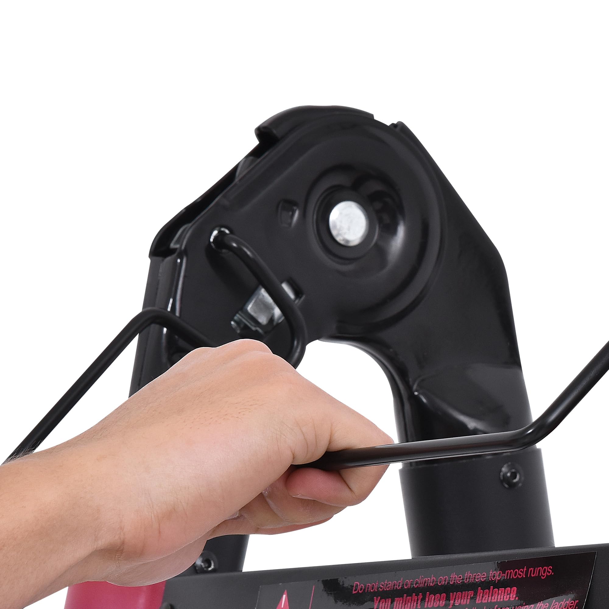 HOMCOM Escalera de Aluminio Plegable Portátil 379x67,5x11 cm Negro y Rojo | 2 Formas de Uso, Retráctil, Escalera Telescópica, 12 Escalones Antideslizantes, Carga 150 kg