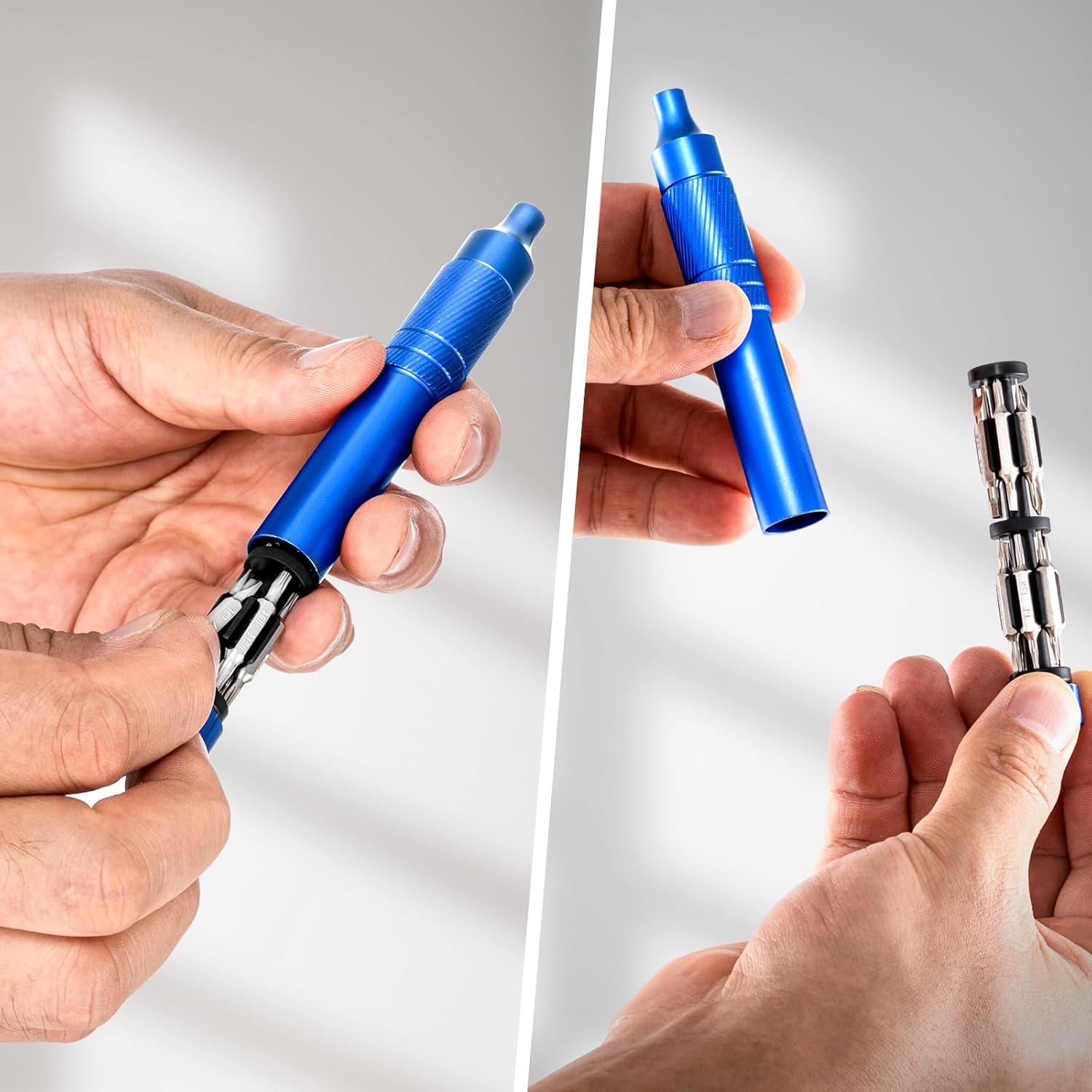 24-in-1 Precision Screwdriver Set, Magnetic Multi Bit Mini Screwdriver Set, Pen Style Repair Tool Kit for Eyeglass, Watch, Computer, Jewelry, Laptop, Phone and Electronic (Blue)
