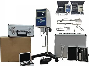 Digital Viscometer Digital Rotational Viscosity Meter Liquid Viscometer Rotary visometer Fluidimeter 1100000mPa.s Accuracy 1% with Temperature Display Sensor 4 Rotor Viscosity Measurement