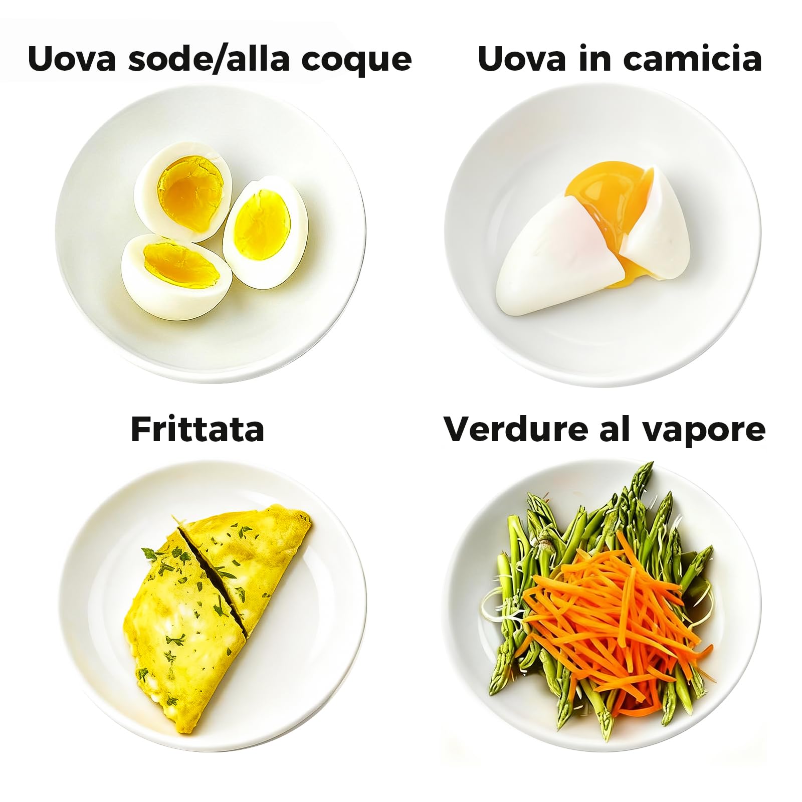 YASHE Cuociuova elettrico per 7 uova sode, medie e alla coque, in camicia, per frittate con vassoio e ciotola per uova senza BPA, spegnimento automatico, cicalino musicale, nero