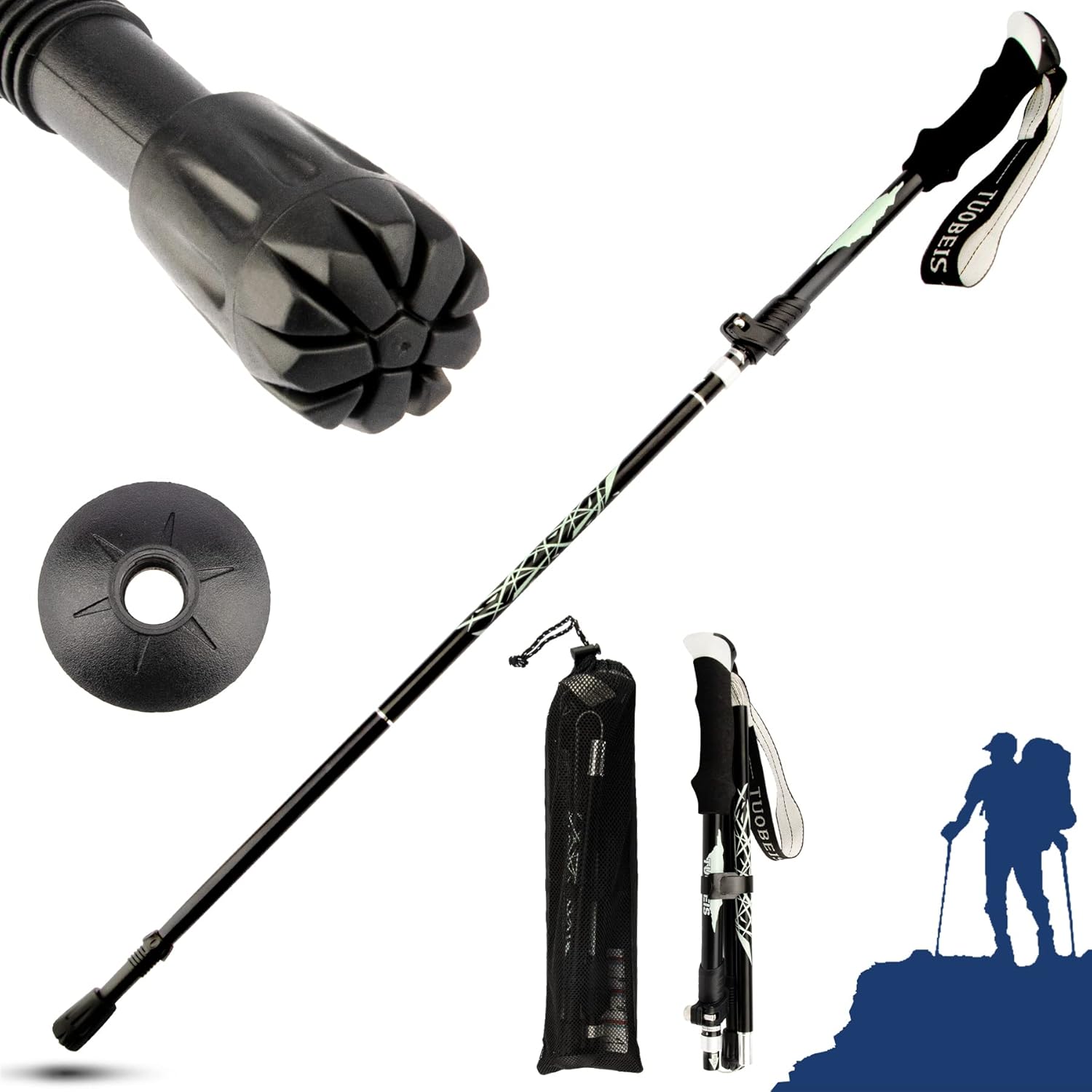 Collapsible Trekking Pole Adjustable,Aluminum,Lightweight,Ultralight Hiking Pole for Climbing
