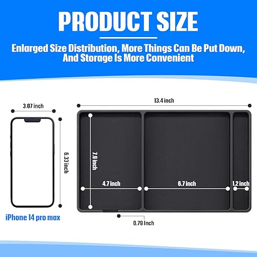 Miniatura 2 de Tapete extra grande para salpicadero de automóvil, antideslizante, compatible con todos los teléfonos inteligentes, almohadilla antideslizante para