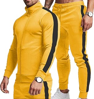 Men's Casual Active Tracksuits Full Zip Sports Jogging Suits Sets Athletic Running 2 Piece Sweatsuits with Zip Pockets