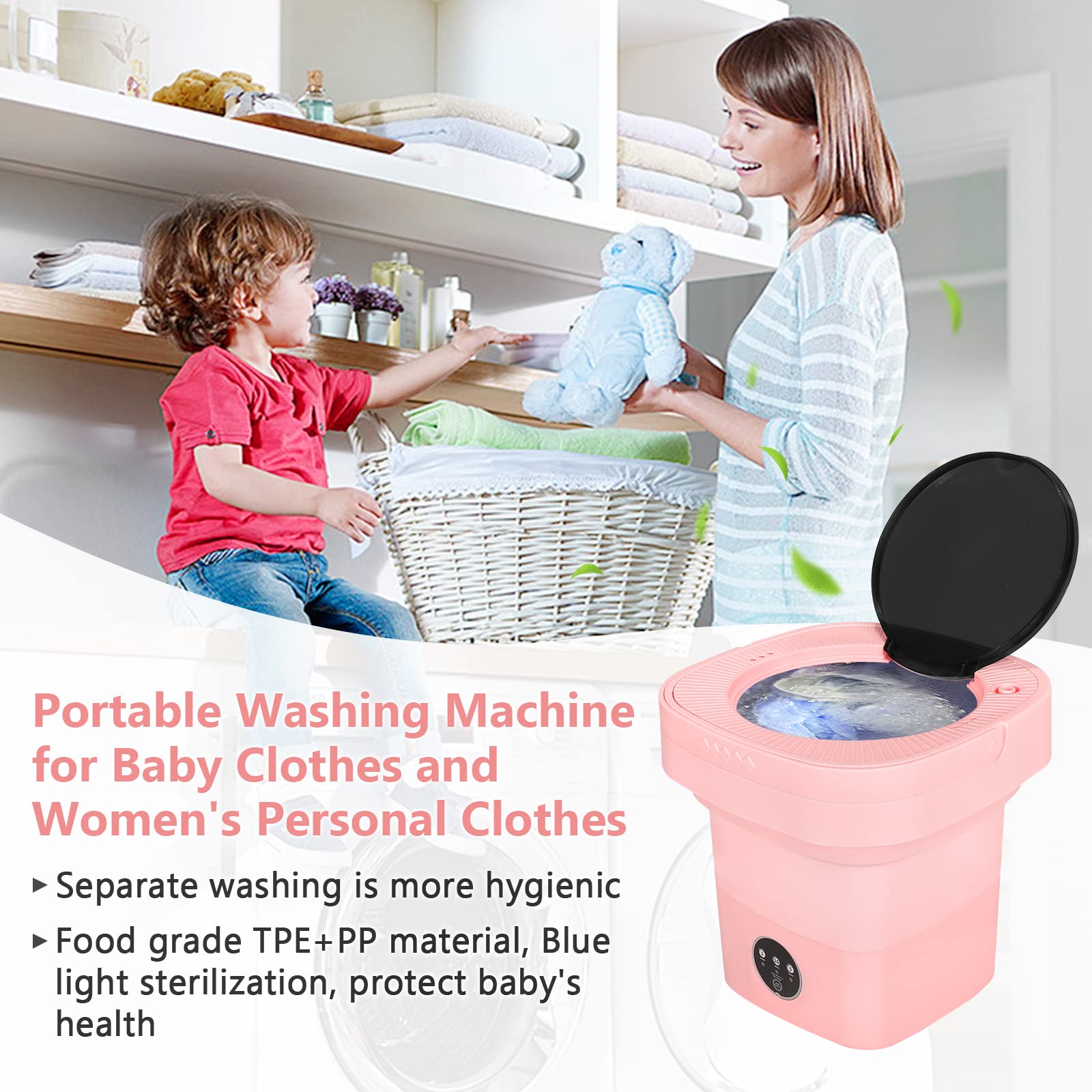 Mini Lave-linge Portable Pour Sous-vêtements & Vêtements Bébé | Sans Fil, Idéal Voyage & Petits Espaces