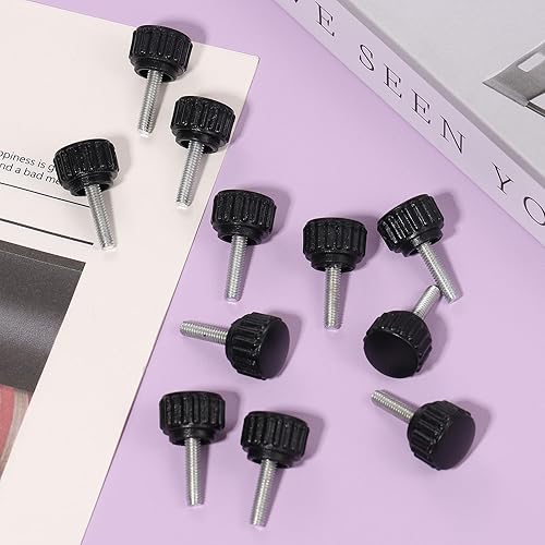 20 Pcs M4 x 10 mm Threaded Knurled Thumbscrew, Monitor Screws Vesa Mount Screws Carbon Steel Clamping Knobs Grip Thumb Screw Mounting Thumb Screw(M4 x 10 mm,30)