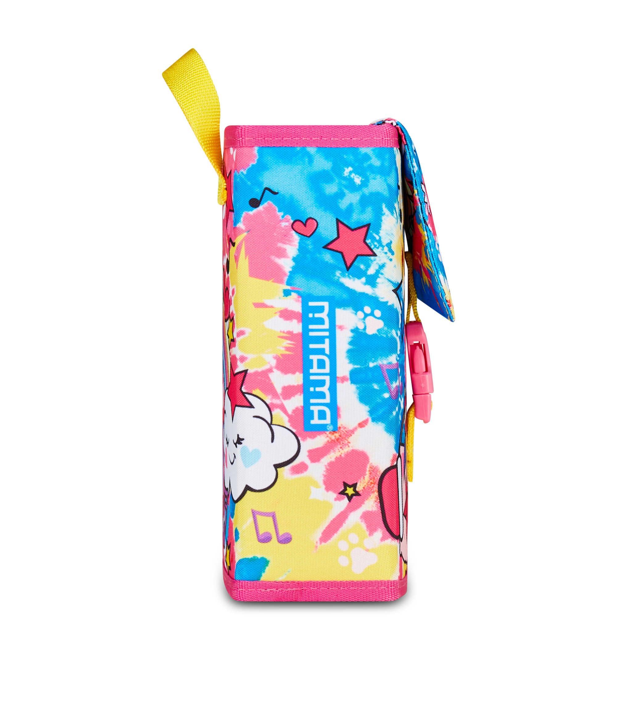 Mitama Astuccio Scuola 4 Zip, Fucsia, Portapenne Triplo Scomparto Completo Di Penne, Matite, Colori, Accessori Zaino, Scuola Elementare, Bambina
