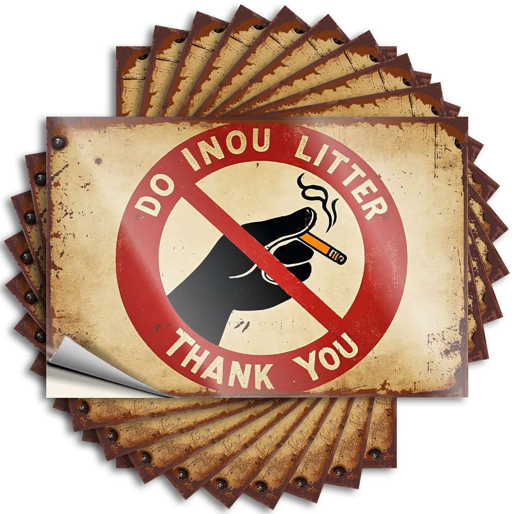 Saying Winter Peel and Stick - Do Not Litter. Thank You. Garage Western Waterproof Vinyl for Antimicrobial(6X9CM)
